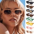 Women's Small Frame Uv400 Protection Square Sunglasses Men's Shades Retro European American Style New Sun Glasses - Cycl