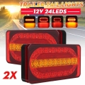 2pcs 12V Car Truck Tail Light Taillight Rear Brake Light Signal Lamp Indicator for Camper Trailer Lorry Bus Caravans|Truck Light