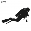 QYPF Car Styling Diving Vinyl Car Stickers Personality Accessories Black Silver S2 0529