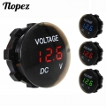 Dc 12v-24v Digital Panel Voltmeter Led Display Electric Voltage Meter Volt Tester Waterproof For Car Motorcycle Boat Atv Truck -