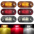 2pcs 12v 24v Led Side Marker Lights Warning Tail Light Auto Car External Lights Trailer Truck Lorry Yellow Orange White Red - Si