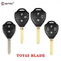Keyyou 2/3/4 Buttons Remote Car Key Case Shell Fob For Toyota Camry Rav4 Yaris Prado Tarago Corolla Reiz Crown Avalon Venza - Ca
