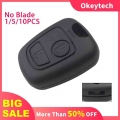 OkeyTech 1/5/10PCS 2 Buttons Remote Control Car Key Shell Fob For Peugeot 106 206 306 Hole For Citroen Cover Case Without Blade|