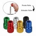 4PCS Aluminum Alloy Bike Valve Adapter Convert Presta To Schrader Valve Bicycle Pump Air Nozzle Tube Tools Bicycle Accessories|V