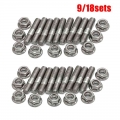 M8*40 Exhaust Manifold Stud Serrated Nuts Bolts Screws For Honda Civic Acura Integra V3 B D Series Stainless Steel Exhaust Stud