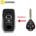 HE Xiang Car Key Shell For Toyota Reiz Corolla Camry Rav4 Yaris 4Runner Avlo Replace Modified Flip Key Case With TOY43 Blade|Car