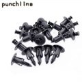 Fit For Honda, Yamaha, Suzuki, Kawasaki Motorcycle Atv Nylon Fairing Trim Panel Fasteners Clip Rivets 20pcs 6mm Black - Nuts &am