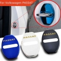 FLYJ 4pcs Car Door Lock Buckle cover car sticker Protect car accessories interior For Volkswagen PASSAT B4 B5 B6 B7 B8 CC R36|In