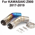 Z900 Motorcycle Full Exhaust System Middle Pipe Connection Link Pipe Round Slip On For Kawasaki Z 900 Z900 2017 2018 2019|Exhaus