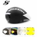 Wildside Race TT Biycle Helmet 4 lens Goggles Triathlon Tri Aero Helmet Road Timetrial Cycling Helmet Casco Ciclismo Accessories