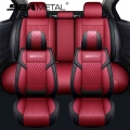 Luxury Pu Leather Car Seat Cover Protector Front Rear Seat Back Cushion Breathable Pad Mat Universal Backrest Interior Parts - A