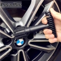 Lucullan Black Car Wash Embedded Tire Screw Brush Lug Nut Wheel Cleaning Tools With 5 Extra Sponges|Sponges, Cloths & Brush