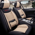 Leather Car Seat Covers Interior Luxury Flax Seat Cover Automobiles Seat Covers Mats Universal Protector Seat Cover Accessories|