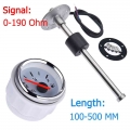 100-500mm Stainless Steel Marine Fuel Level Gauge Sensor Fit Boat Car Fuel Level Gauge Meter 0-190 Ohm With Red Backlight 9-32v