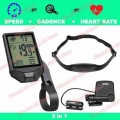 Wireless Bicycle Computer Bike Odometer Speedometer Large LCD Display 3 in 1 Cycling Computer with Cadence Heart Rate Monitor|Bi