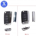 Xinyuexin Folding Car Key Shell For Vw Gollf 7 Mk7 For Skoda Octavia A7 For Seat Remote Keyless Auto Metal Part For Golf Mk7 - C