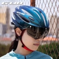 GUB K80 Integrally Molded Helmet Cycling Helmet with Visor Magnetic Goggles Integrally Molded MTB Road Bicycle Bike Helmet Set|B