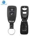 Okeytech For Hyundai Santa Fe Remote Car Key Shell Auto Replacement Cover Case Fob Housing Keychain 2 Button With Battery Holder