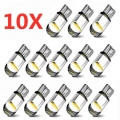 10/2pcs W5w Led T10 Car Light Cob Glass 6000k White Auto Automobiles License Plate Lamp Dome Read Drl Bulb Style 12v Universal -