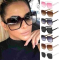 1 Pc Car Motor Oversized Square Sunglasses For Women And Men Uv Protection Eyeglasses Retro Big Frame Sun Glasses Shades - Glass