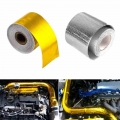 A Gold 2'' Thermal exhaust Tape Air Intake Heat Insulation Shield Wrap Reflective Heat Barrier Self Adhesive Engine 2 In