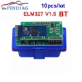 10pcs/lot 2PCB Board OBDII BT V1.5 ELM327 Android & Windows Supports Diesel/Gasoline Read Codes Diagnostic Interface|Code Re