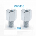 1 Pair (2 Pcs) Scooter Motorcycle Rear Mirror Adapters M10 10mm M8 8mm to 6mm M6 Male Female Right hand thread Changing Screw|Si