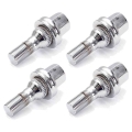 4Pcs M12x1.25 17MM Whee NUTS ALLOY BOLTS FLAT SEAT for PEUGEOT 206 406 407 607 1995 2014 Chrome|alloy bolts|alloy nutnuts m12x1