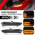 2pcs For Peugeot 208 2008 2012 2013 2014 2015 2016 2017 2018 2019 2020 Citroen C3 Dynamic Led Side Mirror Blinker Flowing Light