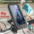 360 Rotatable Waterproof Bicycle Motorcycle Mobile Phone Holder Bike Handlebar Non slip Clip Stand GPS Mount Bracket|Bicycle Rac