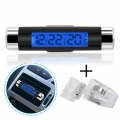 2 in1 Car Clock Thermometer LCD Digital blue Car backlight Automotive Thermometer Clock Calendar with Clip|Clocks| -