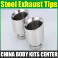 Car Universal Stainless Steel Exhaust Tip Silver Color Tail Pipe Tip Muffler For Bmw Benz Audi Vw Golf Parts - Mufflers - Office