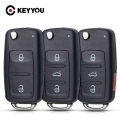 KEYYOU 10pcs 2/3/4 Buttons Remote Key Shell For Skoda Octavia VW Volkswagen Golf Mk6 Tiguan Polo Passat CC SEAT Replacement Case