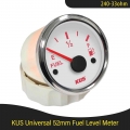 KUS 52mm Marine Boat Truck Off road Oil Fuel Tank Level Gauge 0 190 ohm 240 33 ohm Signal with Red/Yellow Backlight for Car Boat