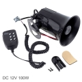 12v 100w Loud 6 Sounds 120-150db Black Air Horn Siren Speaker For Auto Car Boat Megaphone With Mic Loud Speaker Siren - Multi-to