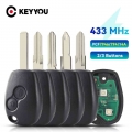 KEYYOU 2 3 Buttons Keyless Remote Control Key Fob 433MHz With PCF7947 Chip For Renault Clio Kangoo Master Modus Logan Twingo Key