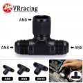 Aluminum Flare Tee Fitting AN6 AN8 AN10 Female To Male Tee On Side Thread Fitting Adapter Black 1 Pack|Fuel Supply & Treatme