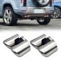 Stainless Steel Dual Rear Noise Canceller Car Exhaust Pipe Muffler Tail Pipe Double Outlet Tailpipe For Landrover Defend 2020 -