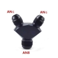 Car fuel line AN8 AN6 Aluminum Y Block Adapter Fittings Adaptor Black Y Type Oil Pipe Joint|Fuel Supply & Treatment| - Off