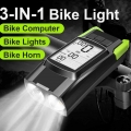 4000mAh Bike T6 LED Lights Bicycle Computer With Horn USB Rechargeable Flashlight Bike Speedometer Waterproof Cycling Headlight|