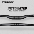 Toseek Matte Black Carbon Fiber Mtb Bicycle Handlebar 31.8mm Mountain Bike Riser/flat Handlebar Black Glossy Logo - Bicycle Hand