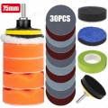 3inch Car Polishing Kit Sponge Foam Pad Auto Headlight Wheel Polisher Polishing Refurbish Abrasive Disc Sandpaper Buffing Pads -