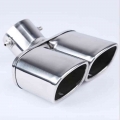 Car Auto Round Exhaust Muffler Tip Stainless Steel Exhause 1 To 2 Dual Pipe Chrome Trim Modified Car Rear Tail Throat Liner - Mu