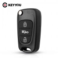 KEYYOU Replacement Flip Folding Key Case Blank Remote Fob Key Shell For Kia Rio Car Style 3 Buttons Car Key Cover TOY40 Blade|Ca