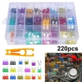 220pcs Car Blade Fuse Assortment Kit Set Auto Truck Automotive Medium Small Fuse Mixed Motorcycle Circuit Insurance - Fuses - Of