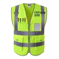 4 Pockets Class 2 High Visibility Zipper Front Safety Vest With Reflective Strips - Reflective Safety Clothing - Ebikpro.co