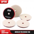 (Bulk Sale) SPTA 3/5/6 Inch Japanese Wool Pad Compound Cutting for Dual Action RO Polisher Polishing|Polishing Disc| - Officem