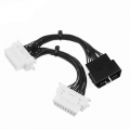 Stable &High Speed transmission 16 pin OBD2 OBDii OBD 2 Splitter Extension Cable one Male to Two Female Y Cable for ELM327|C