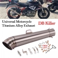 Universal Motorcycle Titanium Alloy Exhaust Pipe 60MM GP Escape Modified Muffler DB Killer For Z900 MT07 NK400 Ninja250 GSX S750