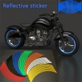 8 Colors 18 Inches Tire Rim Hub Decals Motorcycle Reflective Stickers Car Styling Wheel Tyre Reflective Strips Sticker Tape|Deca